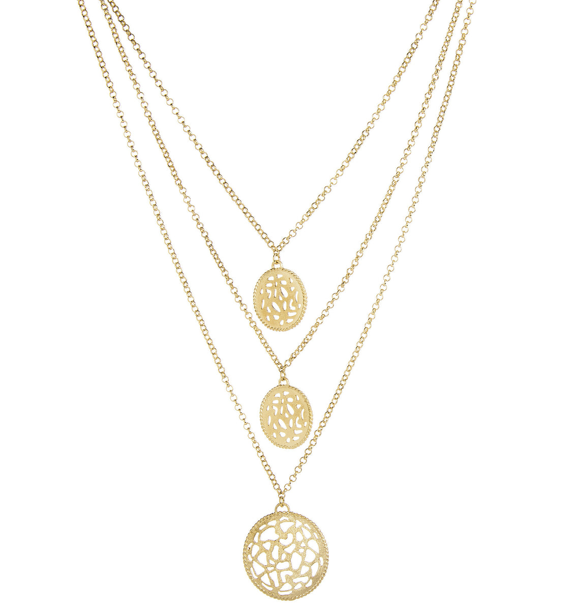 Filagree Triple Disc + Triple Strand Necklace – Rivka Friedman Jewelry