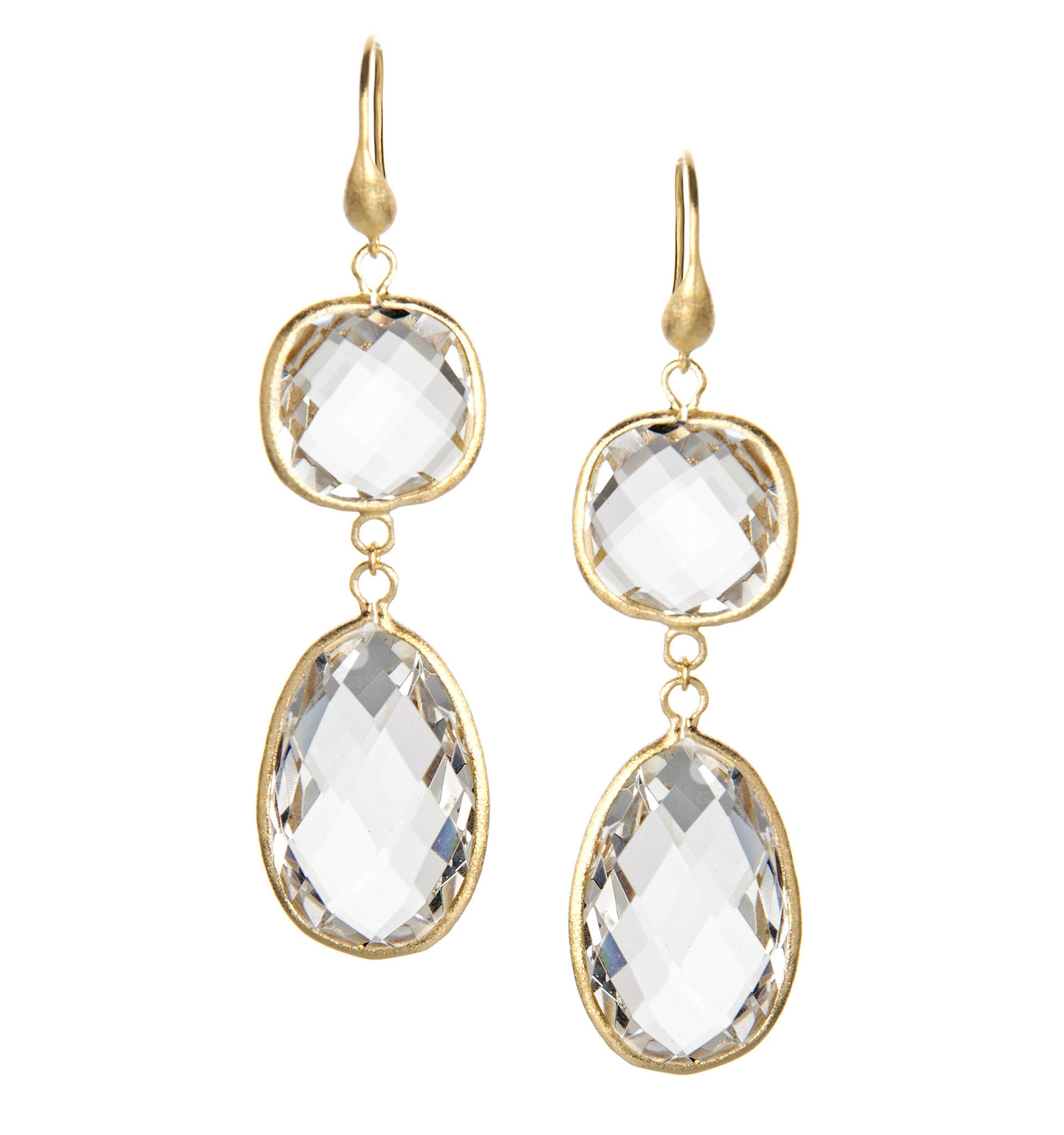 Rock Crystal Double Dangle Earrings – Rivka Friedman Jewelry