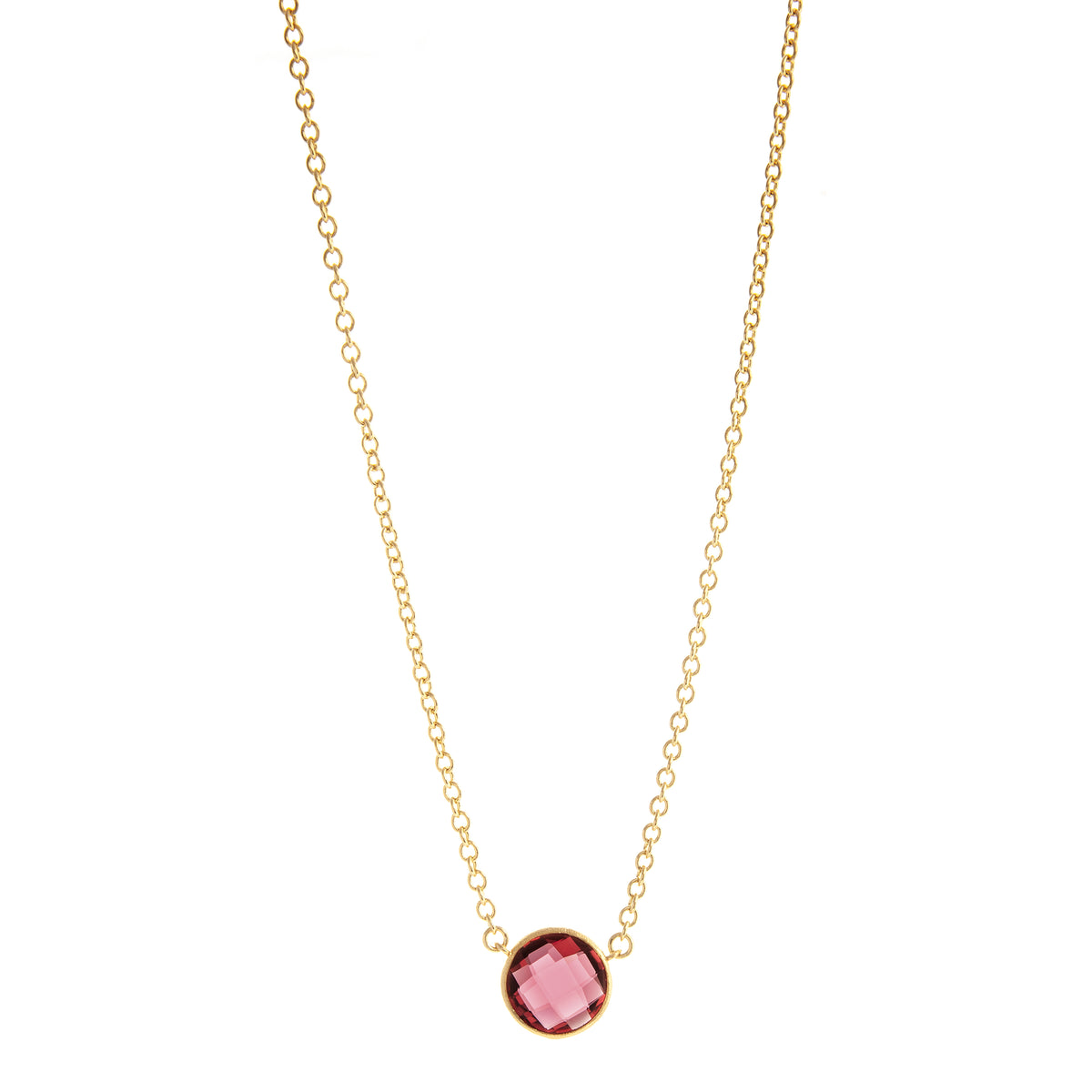 Round Faceted Rubellite Crystal Pendant – Rivka Friedman Jewelry