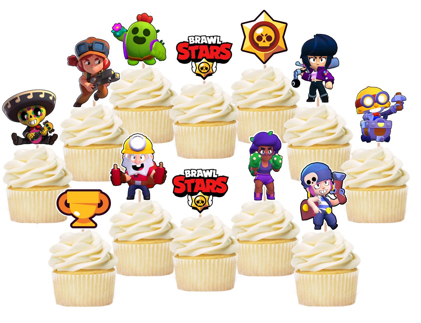 Brawl Stars Cupcake Toppers Party Supplies Handmade Party Mania Usa - brawl stars decor