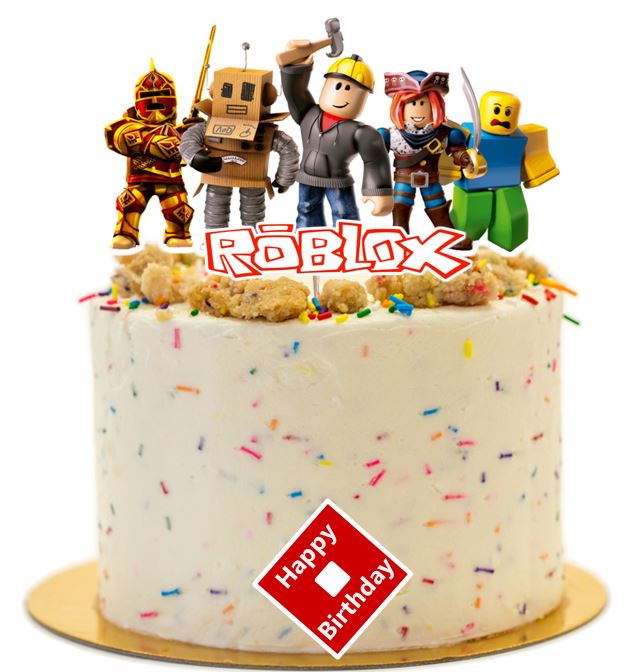 Roblox Cake Topper Handmade Party Mania Usa - themed happy birthday roblox birthday cake