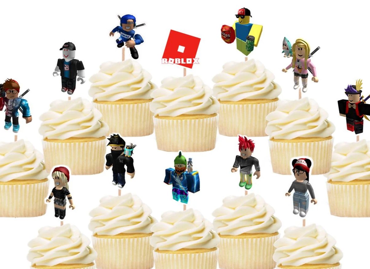 Roblox Cupcake Toppers Handmade Party Mania Usa - cupcakke roblox id 2021