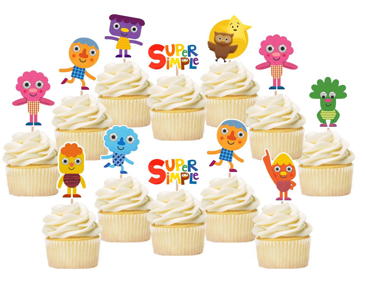 Super Simple Songs Cupcake Toppers, Handmade – Party Mania USA