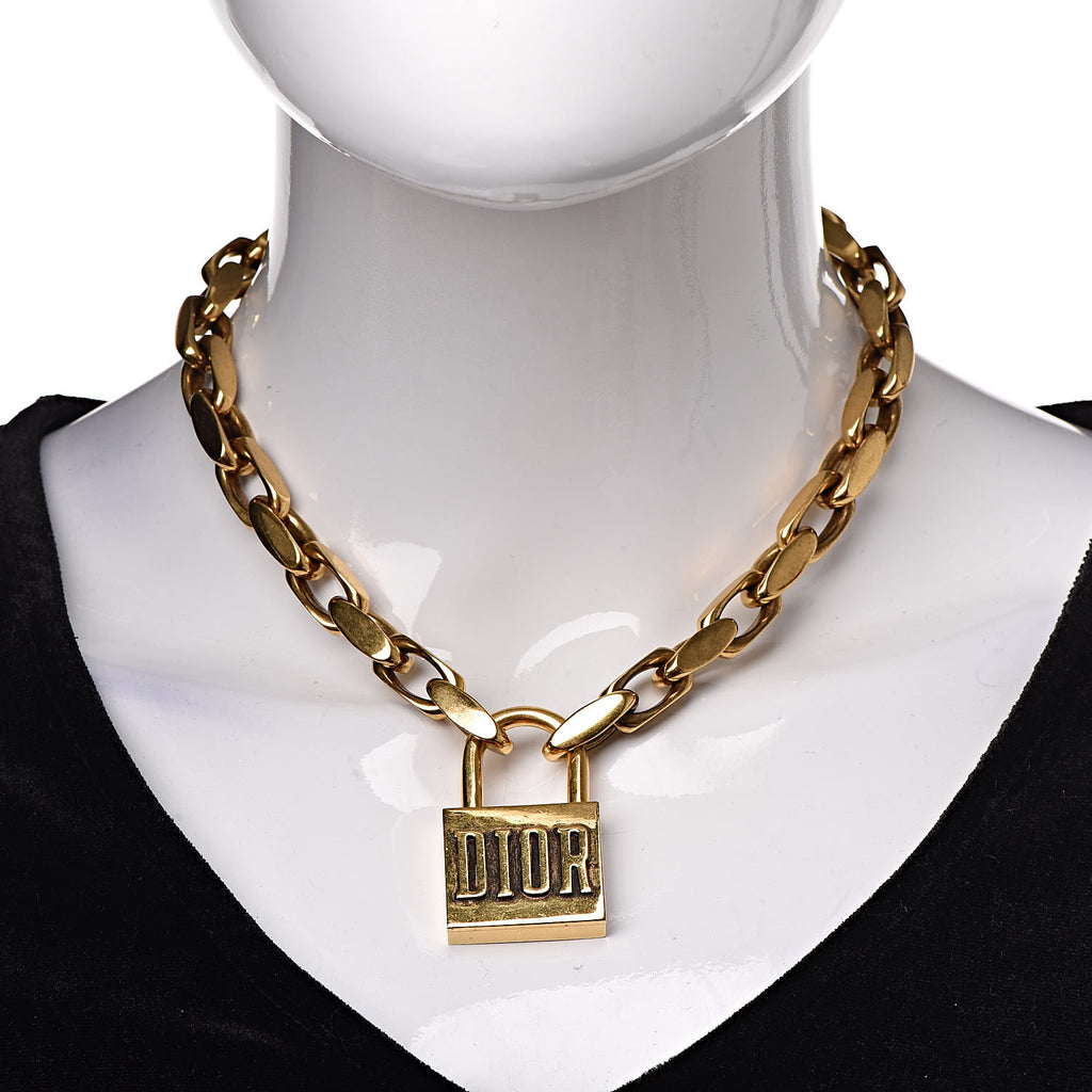 dior padlock necklace