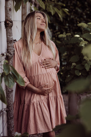 Peach maternity dress