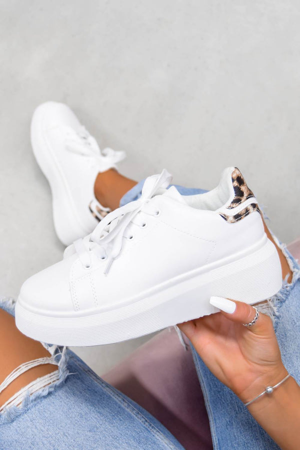 chunky platform trainers white