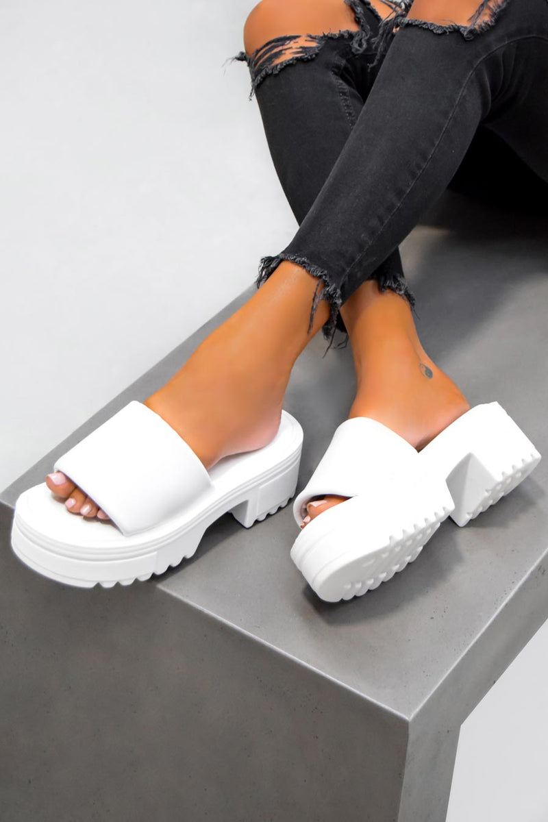 LORELLA Chunky Platform Sandals - White