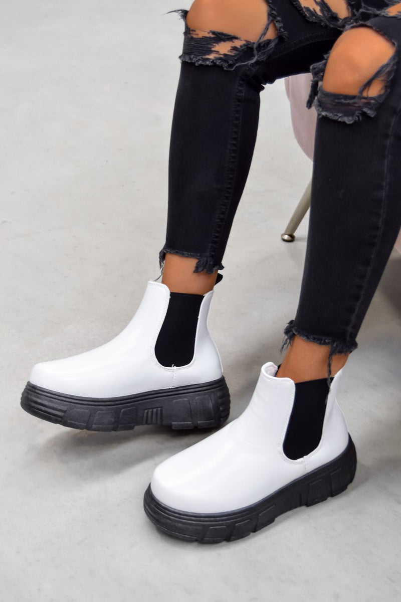 chunky boots white