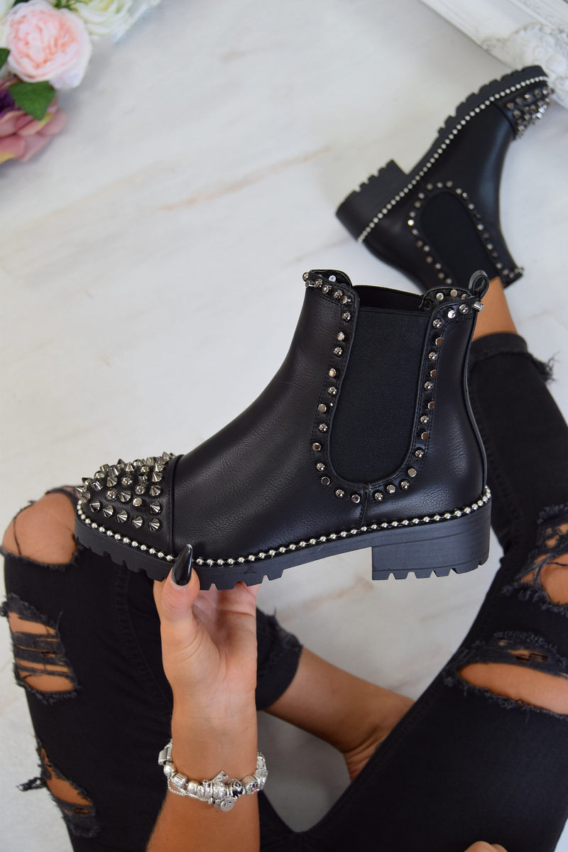 spike studded ankle boots