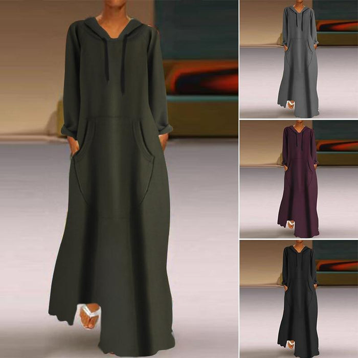 plus size hooded maxi dress