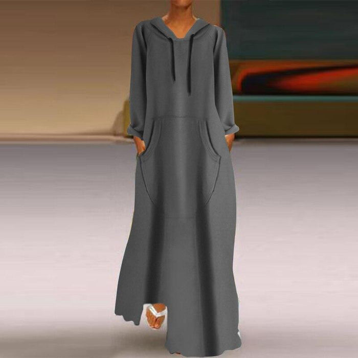 plus size hooded maxi dress