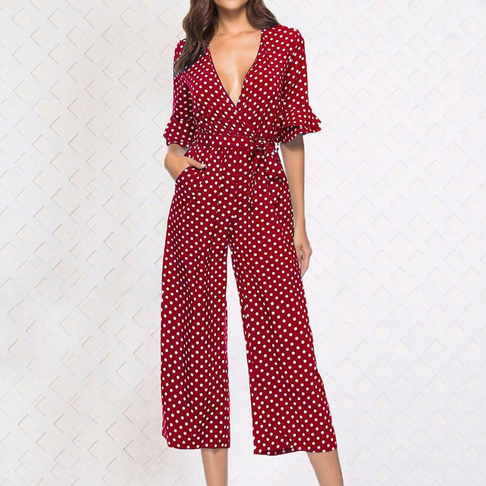 red spotty playsuit