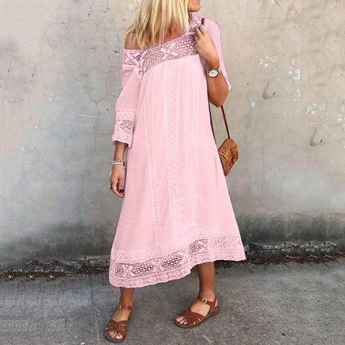 pink boho dress