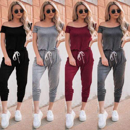 off shoulder jumpsuits for ladies