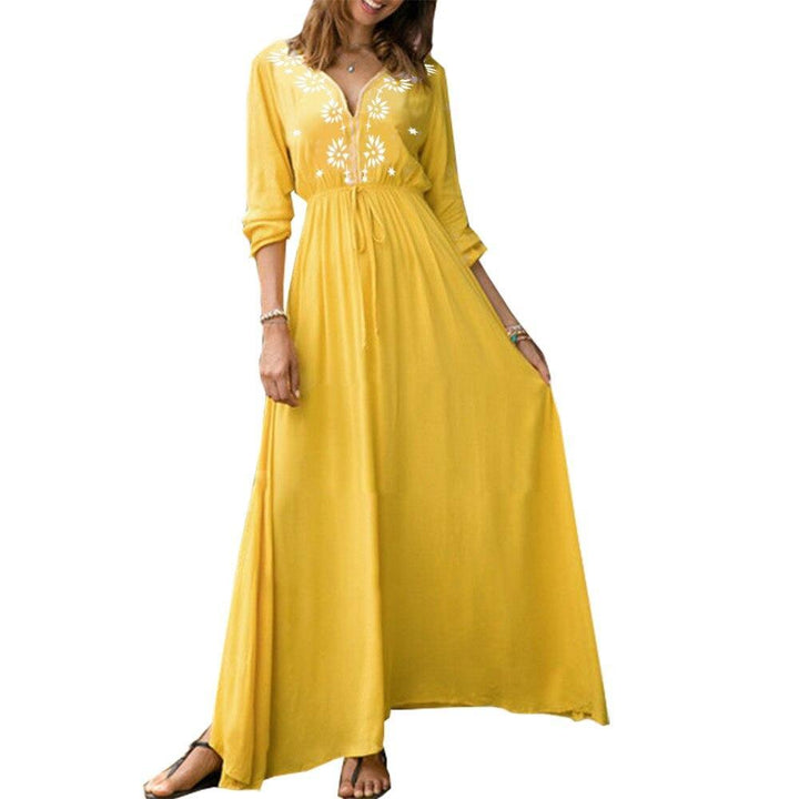 womens yellow floral dress