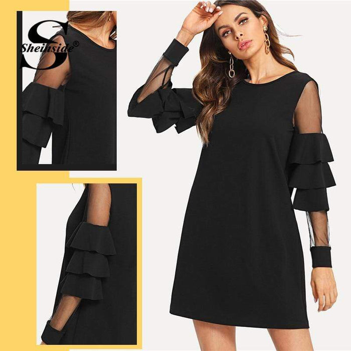 black a line work dress