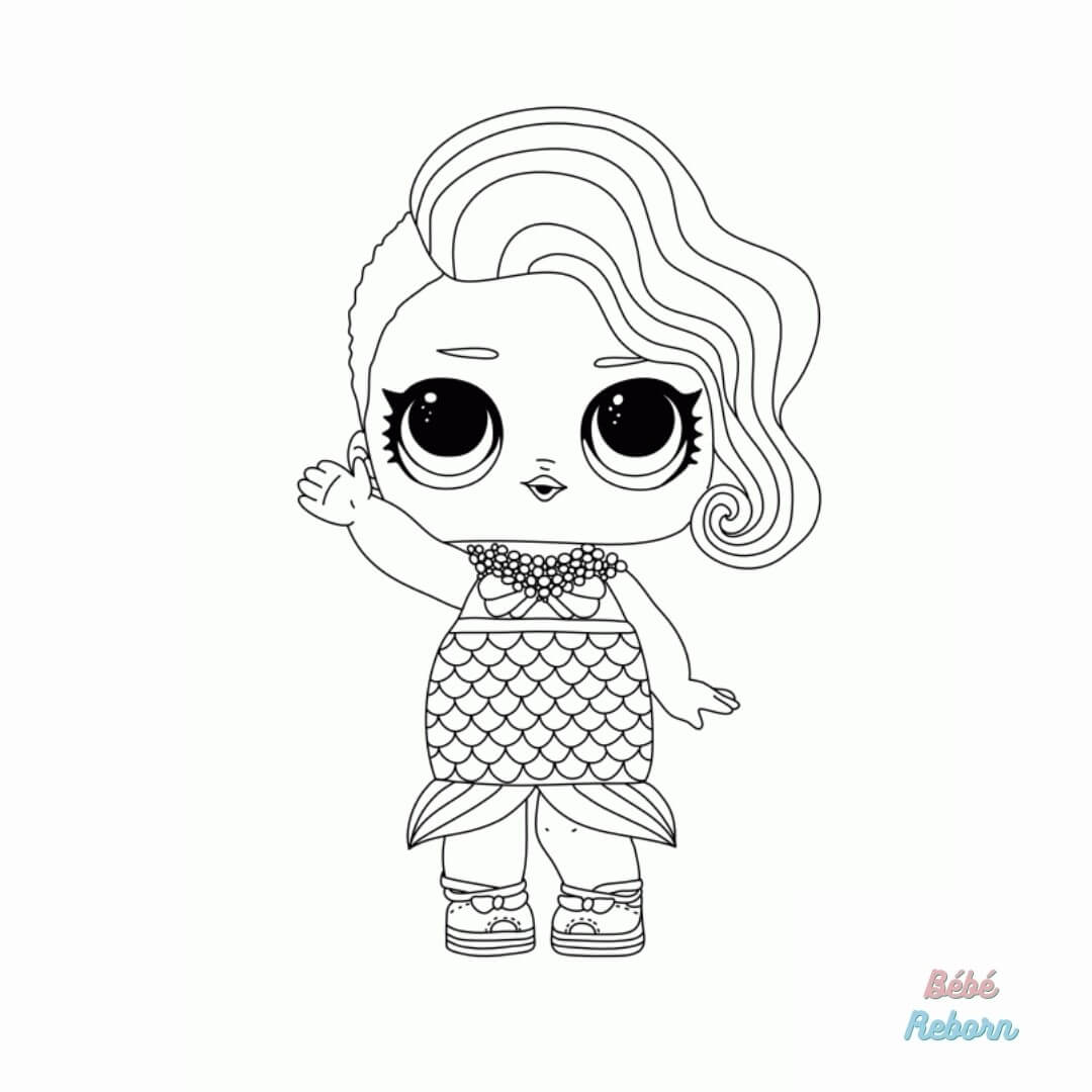COLORIAGE - Petite princesse coiffe sa poupée