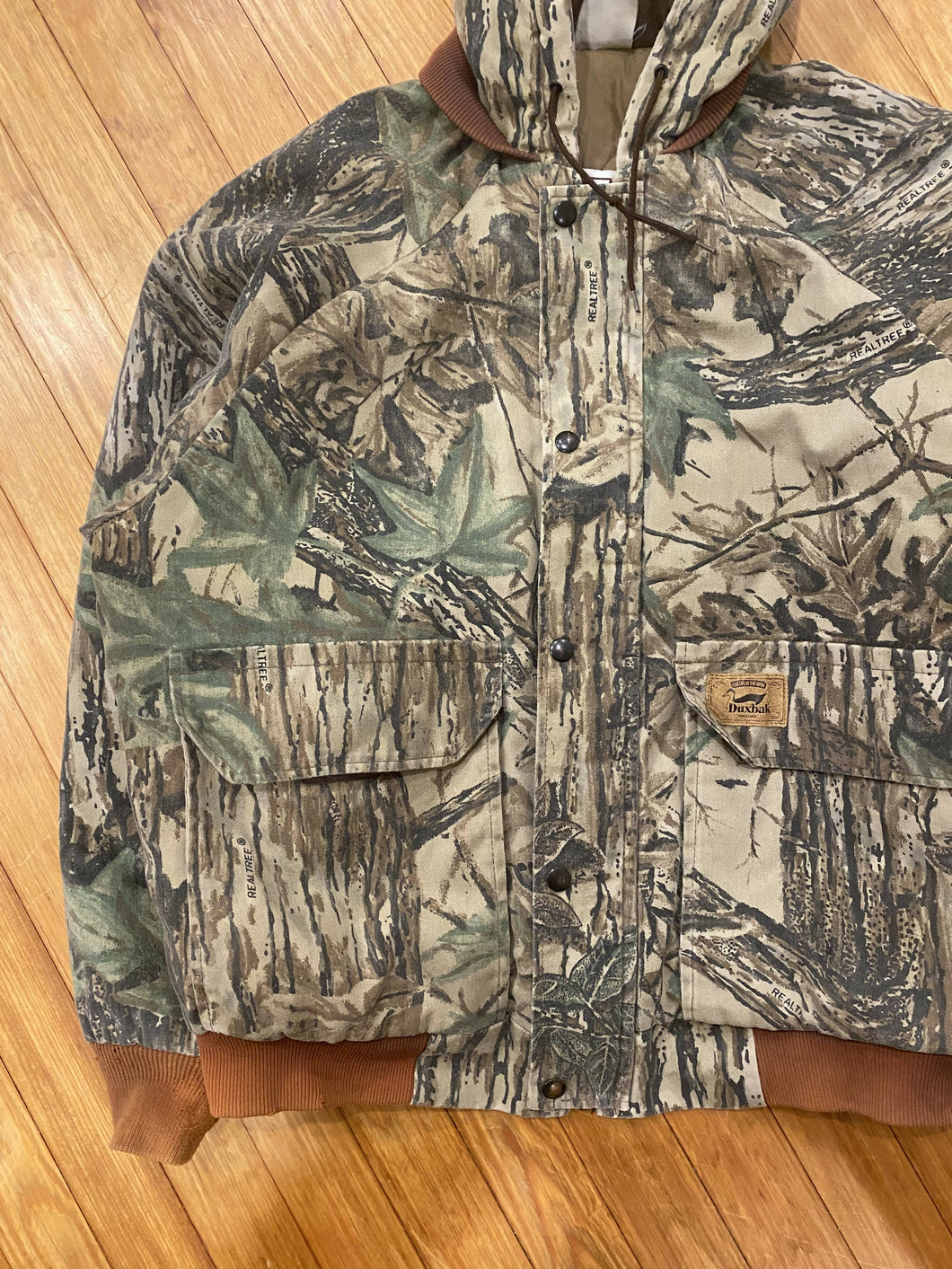 Vintage Duxbak Realtree Camo Insulated Hooded Bomber Jacket (L/XL ...