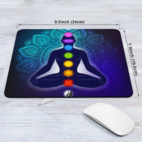 7-Chakra Harmony Mouse Pad Sizing Chart