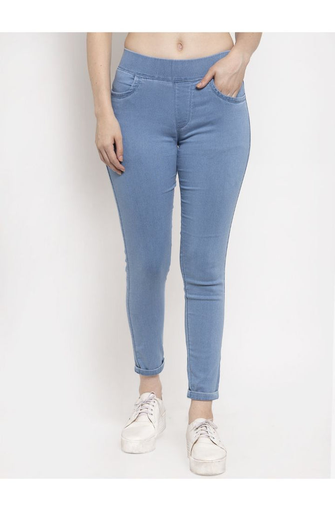 Buy online Light Blue Denim Jeggings from Jeans & jeggings for Women by  Fck-3 for ₹1469 at 23% off