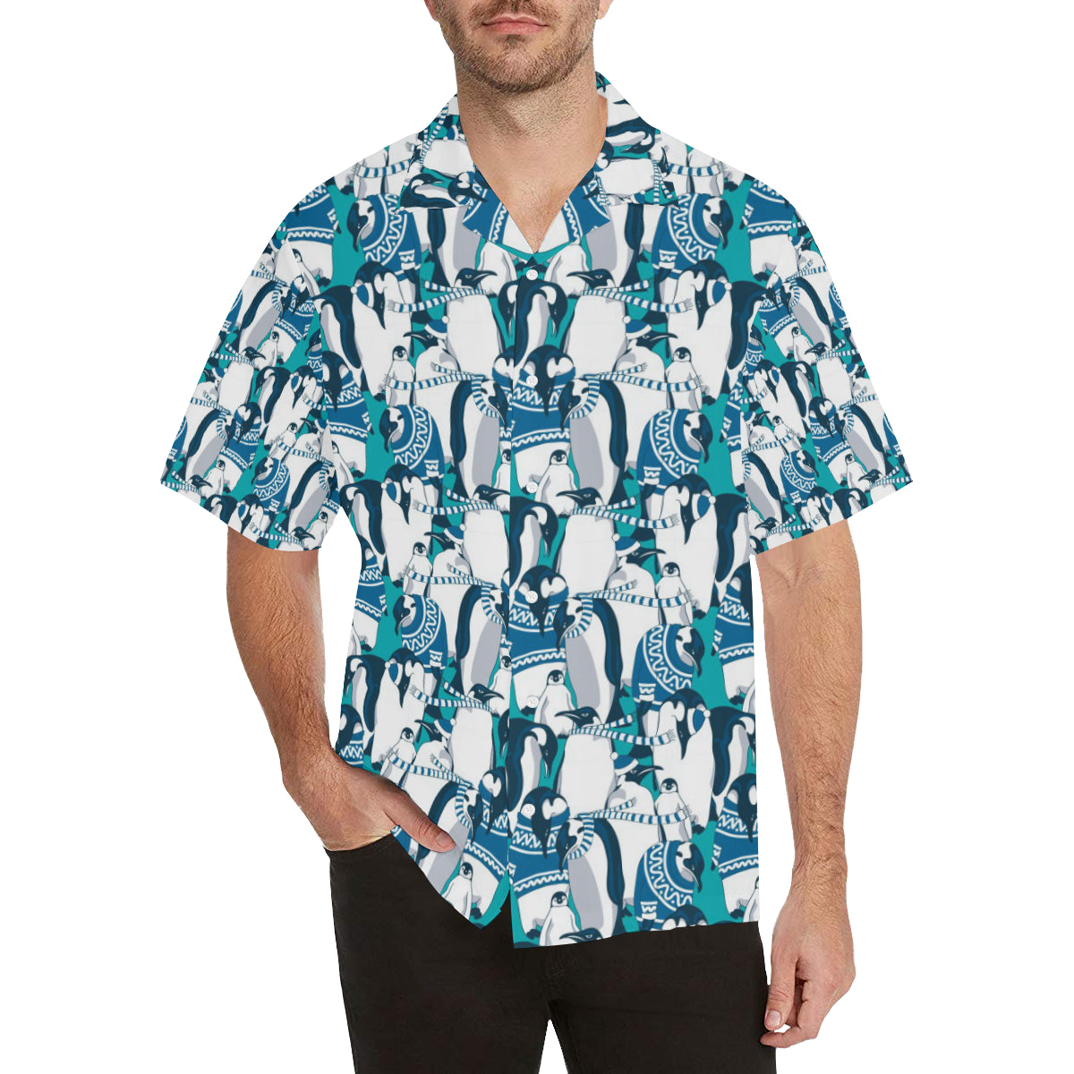 Penguin Pattern Men's All Over Print Hawaiian Shirt ...