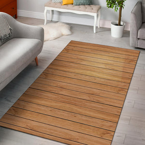 Wood Printed Pattern Print Design 04 Area Rug