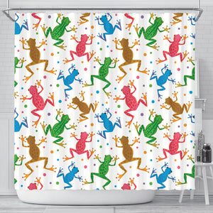 Colorful Frog Pattern Shower Curtain Fulfilled In US