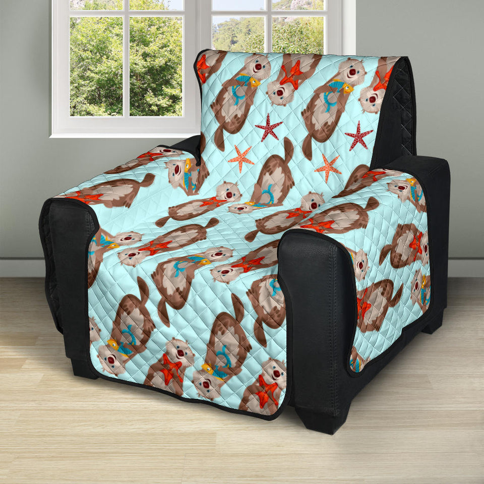 Otter Pattern Background Recliner Cover Protector