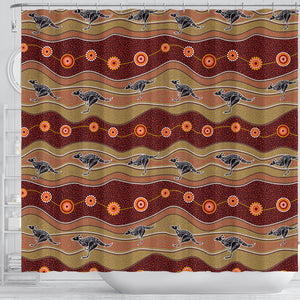 Kangaroo Aboriginal Pattern Shower Curtain Fulfilled In US