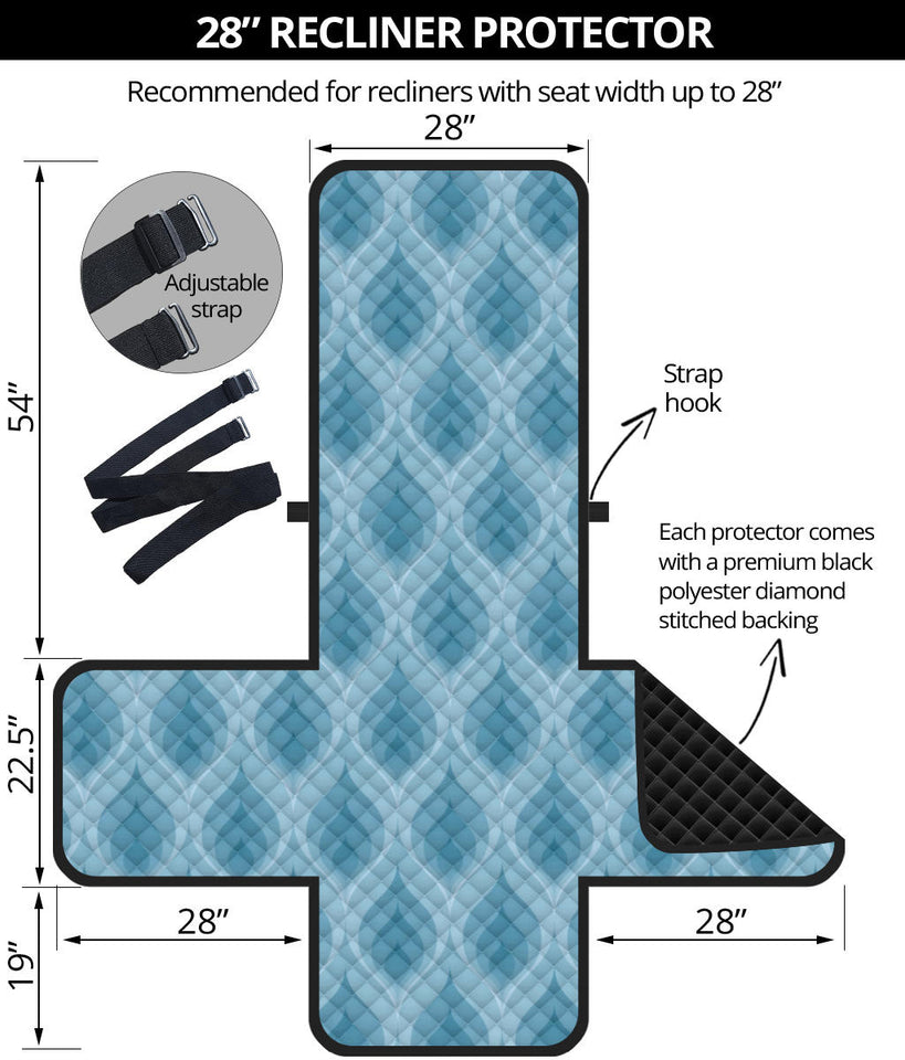 Blue Flame Fire Pattern Recliner Cover Protector
