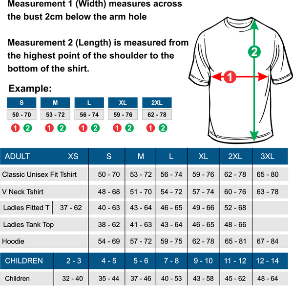 Sizing Charts – www.T-Shirt.co.za