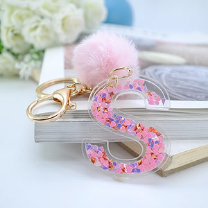 Glitter Letter Keychain Glamskies