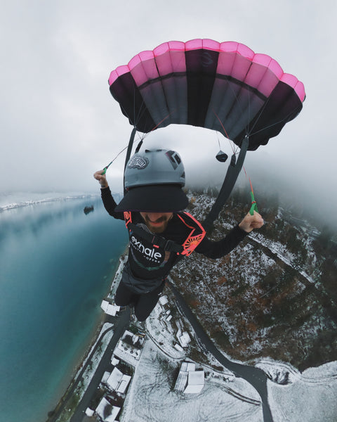 Exhale Healthy Coffee - Luke Chase base jumping