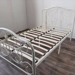 Used Furniture Sale Single Metal Frame Bed / Beige