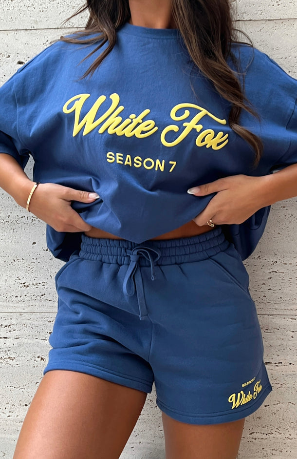 Check It Out Lounge Shorts Electric Blue - White Fox Boutique Shorts - XS - Shop with Afterpay