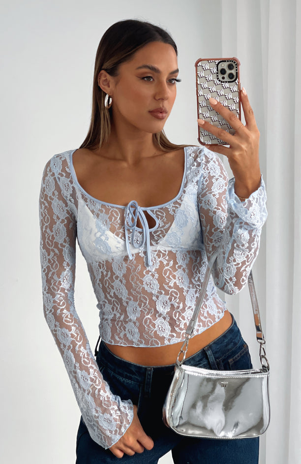 She's Magic Long Sleeve Lace Bustier White
