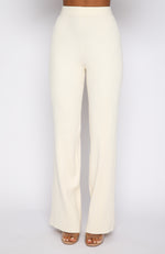 Serve The Look Knit Pants Cream | White Fox Boutique USA