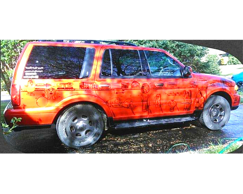 Family Guy Airbrushed Navigator In Odyssey Orange Candy Paint