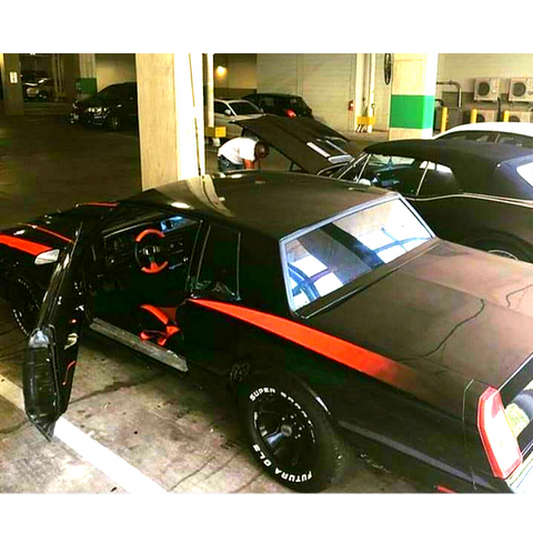 Custom Painted 1987 Monte Carlo  Black with fading red strip going down the sides