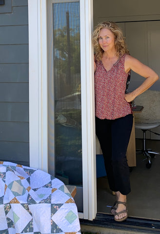 Karen Abraham in Studio Doorway