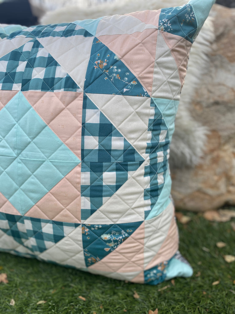 square grid quilting on the road trip quilt