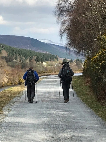 Hikers on the Great Glen Way with Hiking Poles