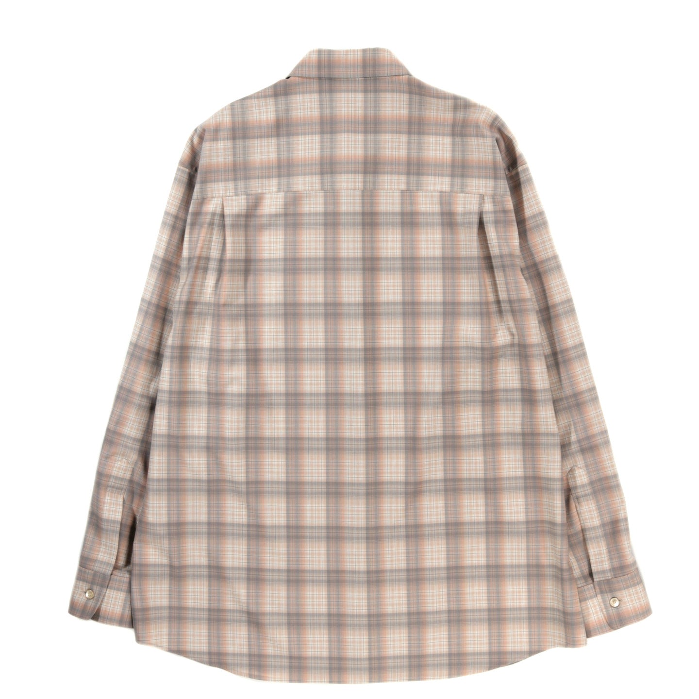 AURALEE SUPER LIGHT WOOL SHIRT LIGHT BEIGE CHECK