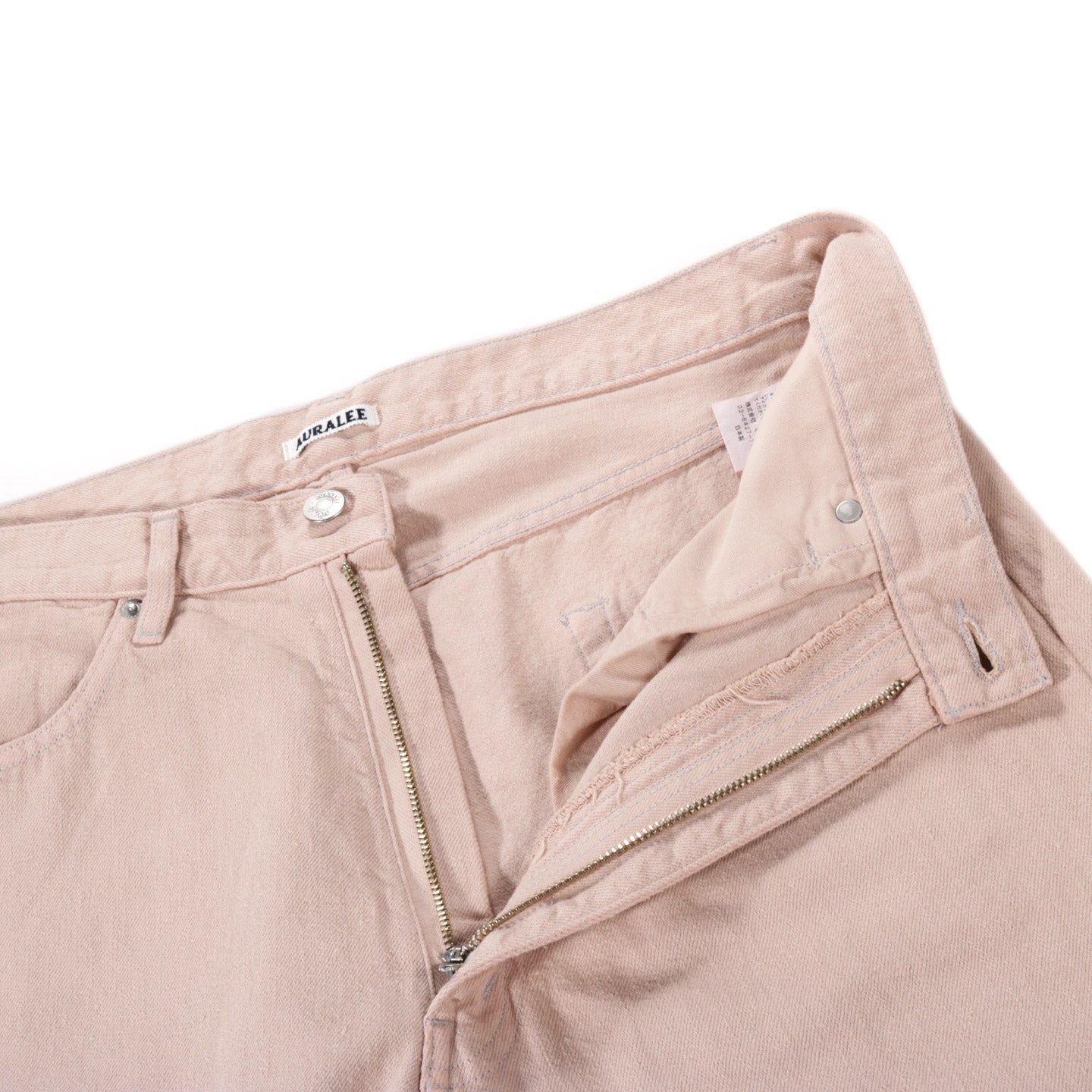 AURALEE BOTANICAL DYED SELVEDGE DENIM PANTS NATURAL PINK | TODAY