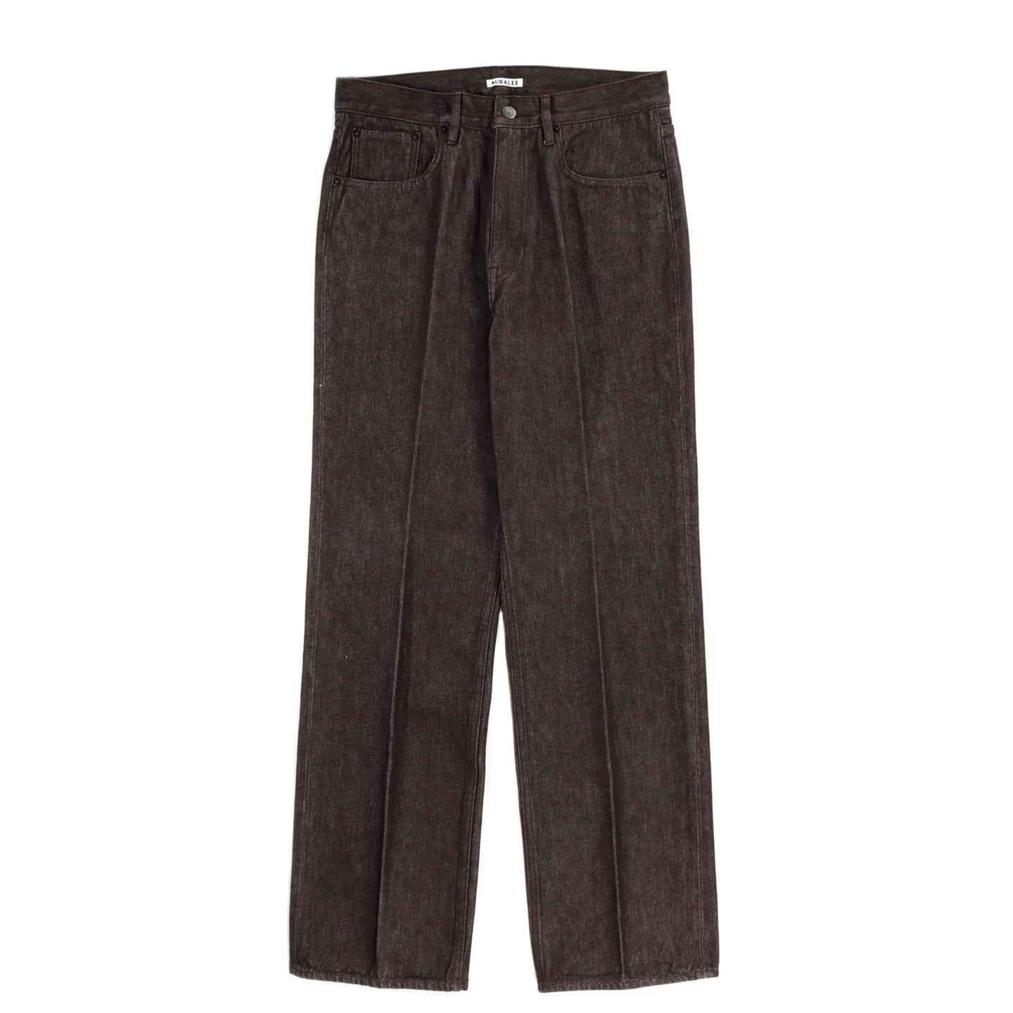 AURALEE HARD TWIST DENIM 5P PANTS BROWN