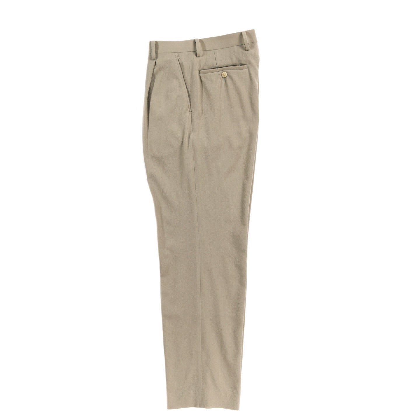 AURALEE HARD TWIST WOOL VIYELLA SLACKS LIGHT KHAKI