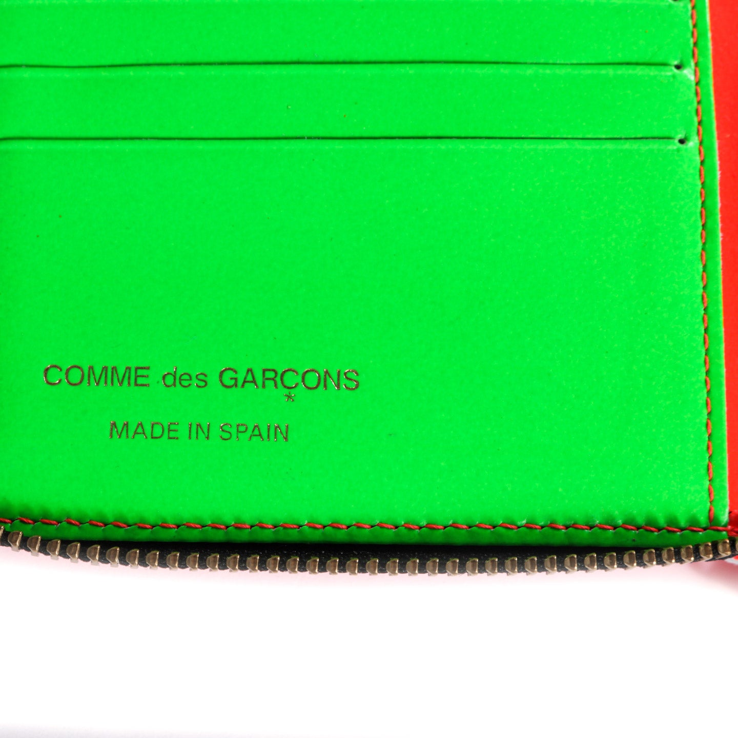 COMME DES GARCONS SA7100 SUPER FLUO ZIP WALLET ORANGE