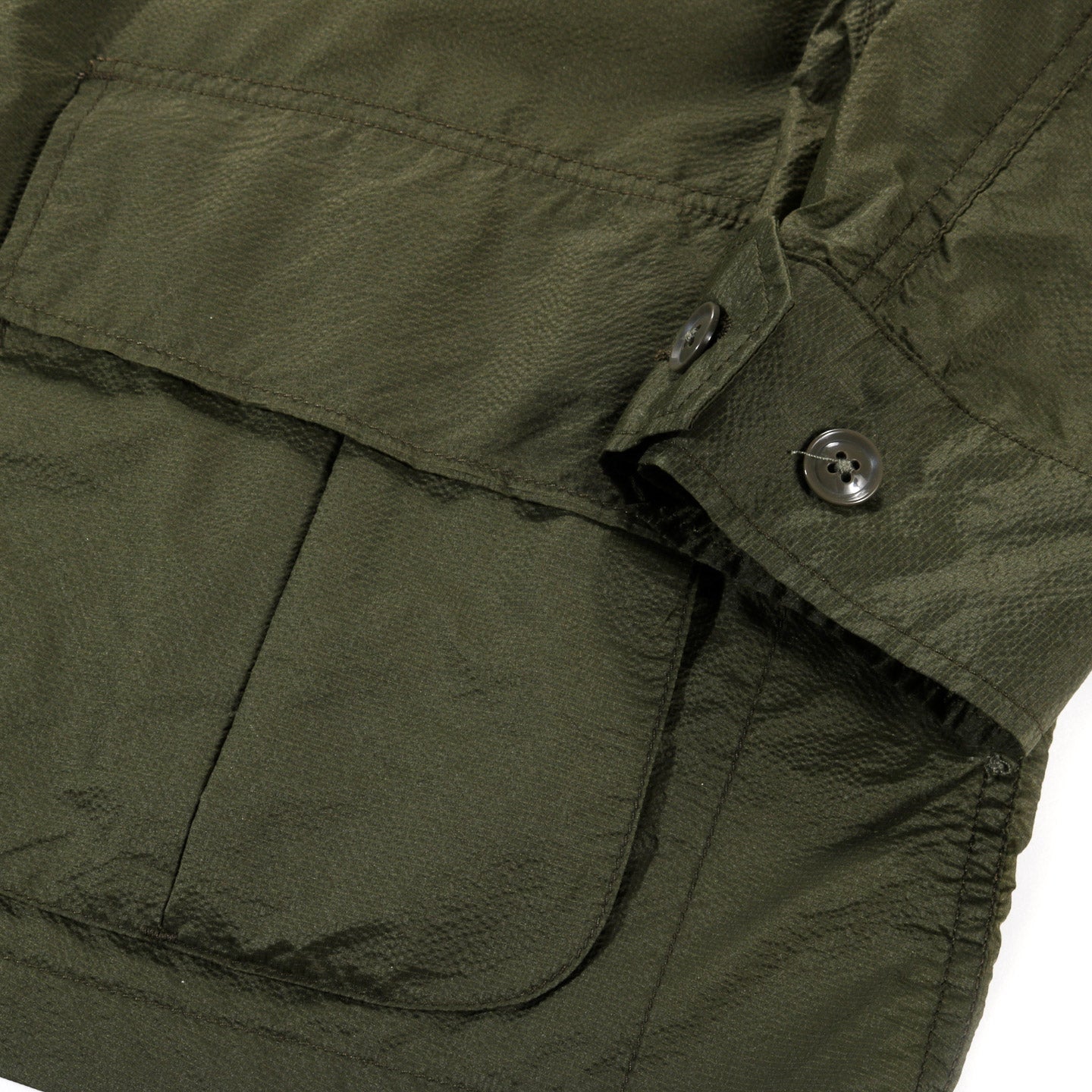 ENGINEERED GARMENTS JUNGLE FATIGUE JACKET OLIVE NYLON MICRO