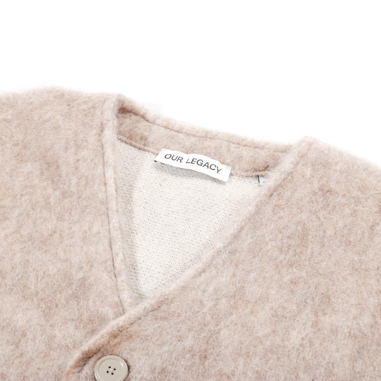 OUR LEGACY CARDIGAN ANTIQUE WHITE MOHAIR-