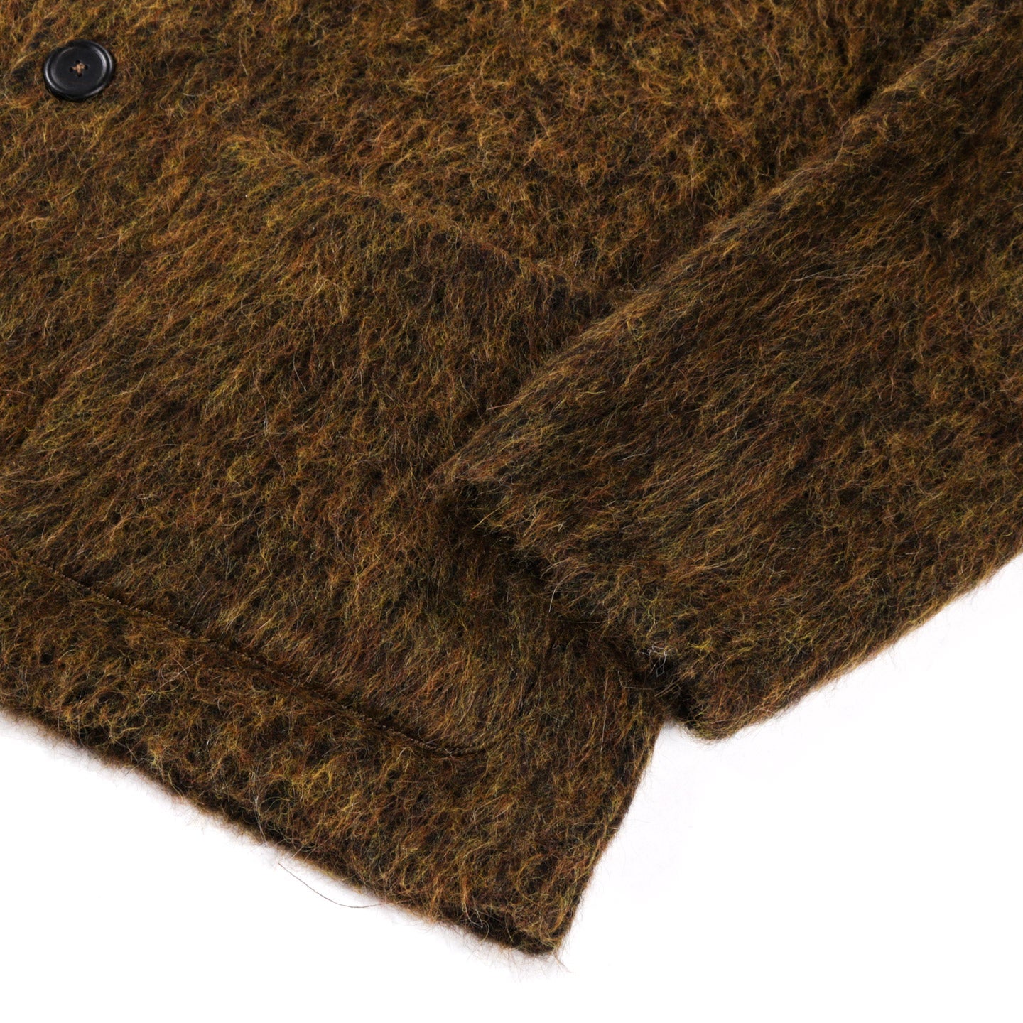 OUR LEGACY CARDIGAN OLIVE MELANGE MOHAIR